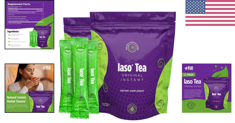 Pack of 2 Iaso Instant Tea - Gentle Cleansing Herbal Tea in Convenient Sachets