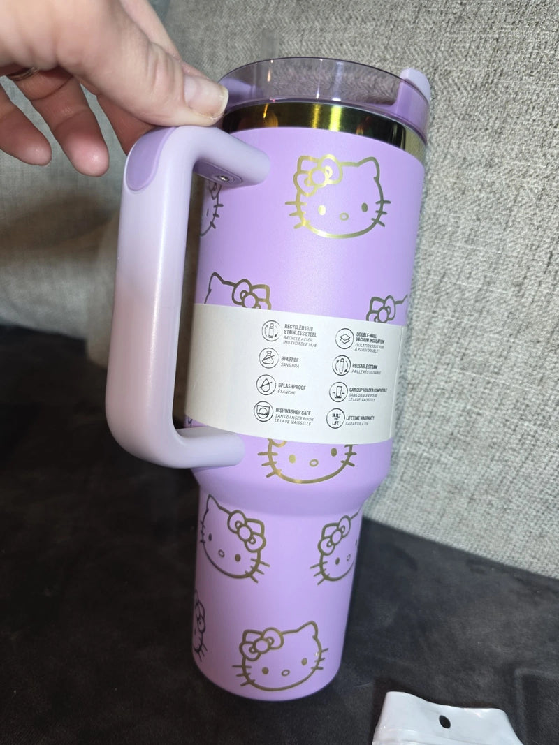 STANLEY x Hello Kitty FlowState Quencher H2.0 Tumbler 40 oz Purple + Necklace