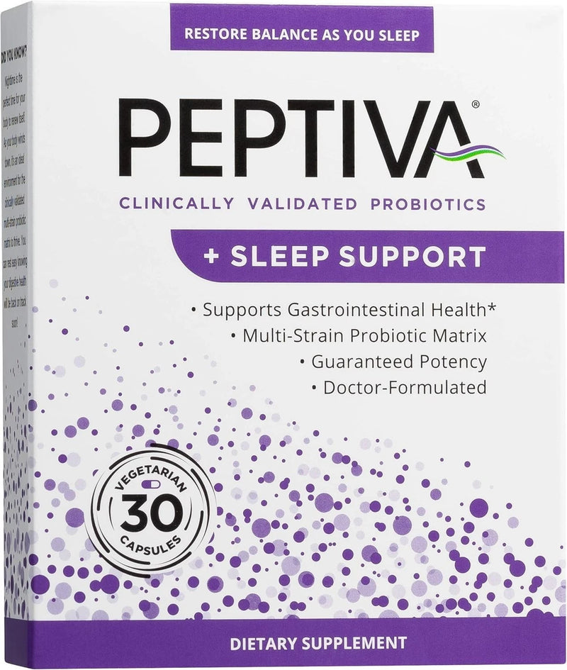 Peptiva 26 Billion CFU Clinically Validated Probiotic and Sleep Support 30 Count