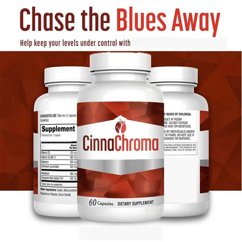CinnaChroma 60 Cinnamon Capsules - Contains Chromium and Vanadium Pyridinate