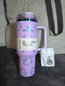 STANLEY x Hello Kitty FlowState Quencher H2.0 Tumbler 40 oz Purple + Necklace