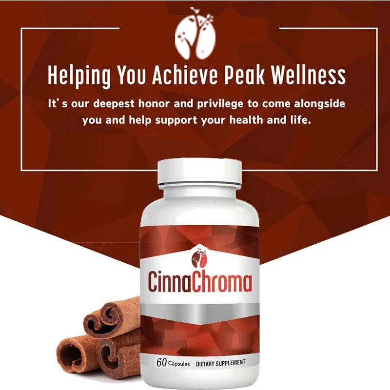 CinnaChroma 60 Cinnamon Capsules - Contains Chromium and Vanadium Pyridinate