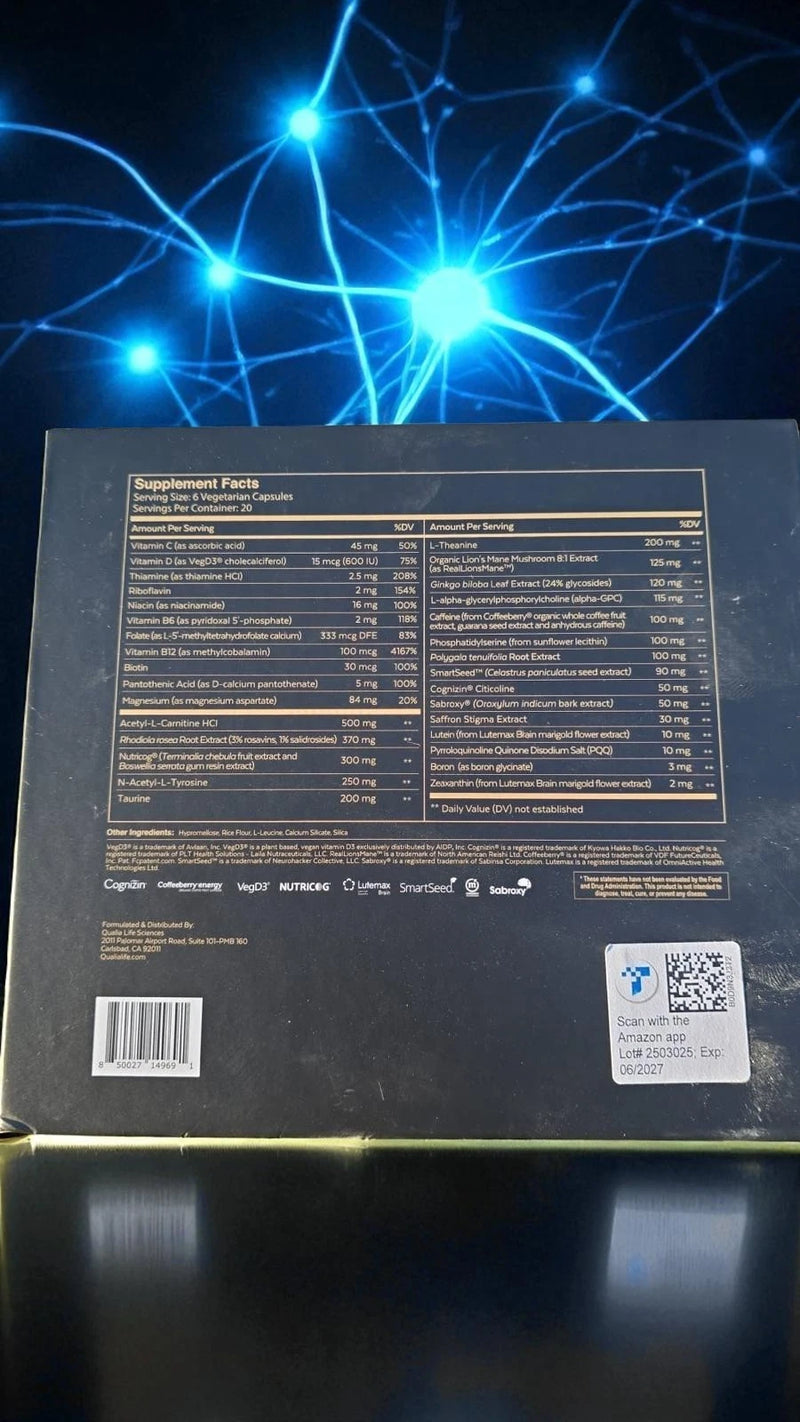 Authentic Qualia Mind Supplement Blend for Brain Health 120 Capsules Exp:6/2027