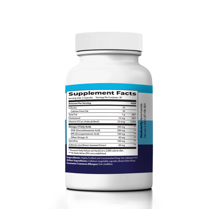 Marine Essentials | Marine-D3 | Anti-Aging | Omega-3 | 1 Bottle (60 Capsules)