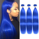 10A Grade Brazilian Blue Straight BUNDLES with CLOSURES & FRONTALS
