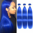 10A Grade Brazilian Blue Straight BUNDLES with CLOSURES & FRONTALS