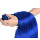 10A Grade Brazilian Blue Straight BUNDLES with CLOSURES & FRONTALS