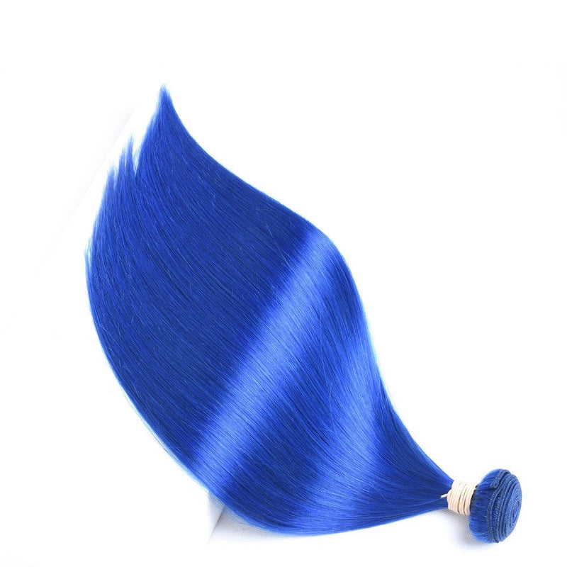 10A Grade Brazilian Blue Straight BUNDLES with CLOSURES & FRONTALS